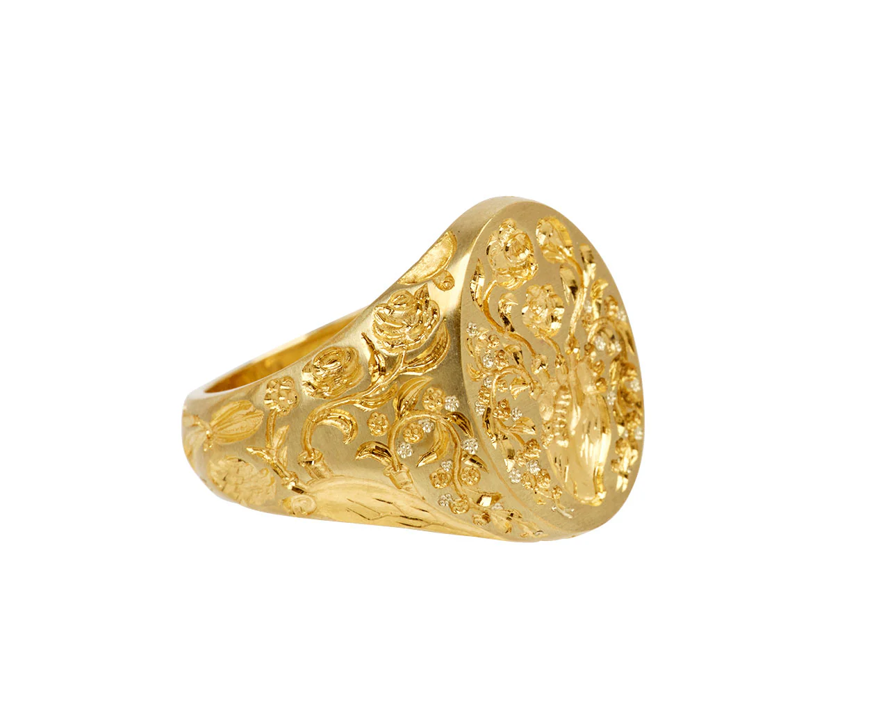 All Gold Heart Signet Ring - TWISTonline