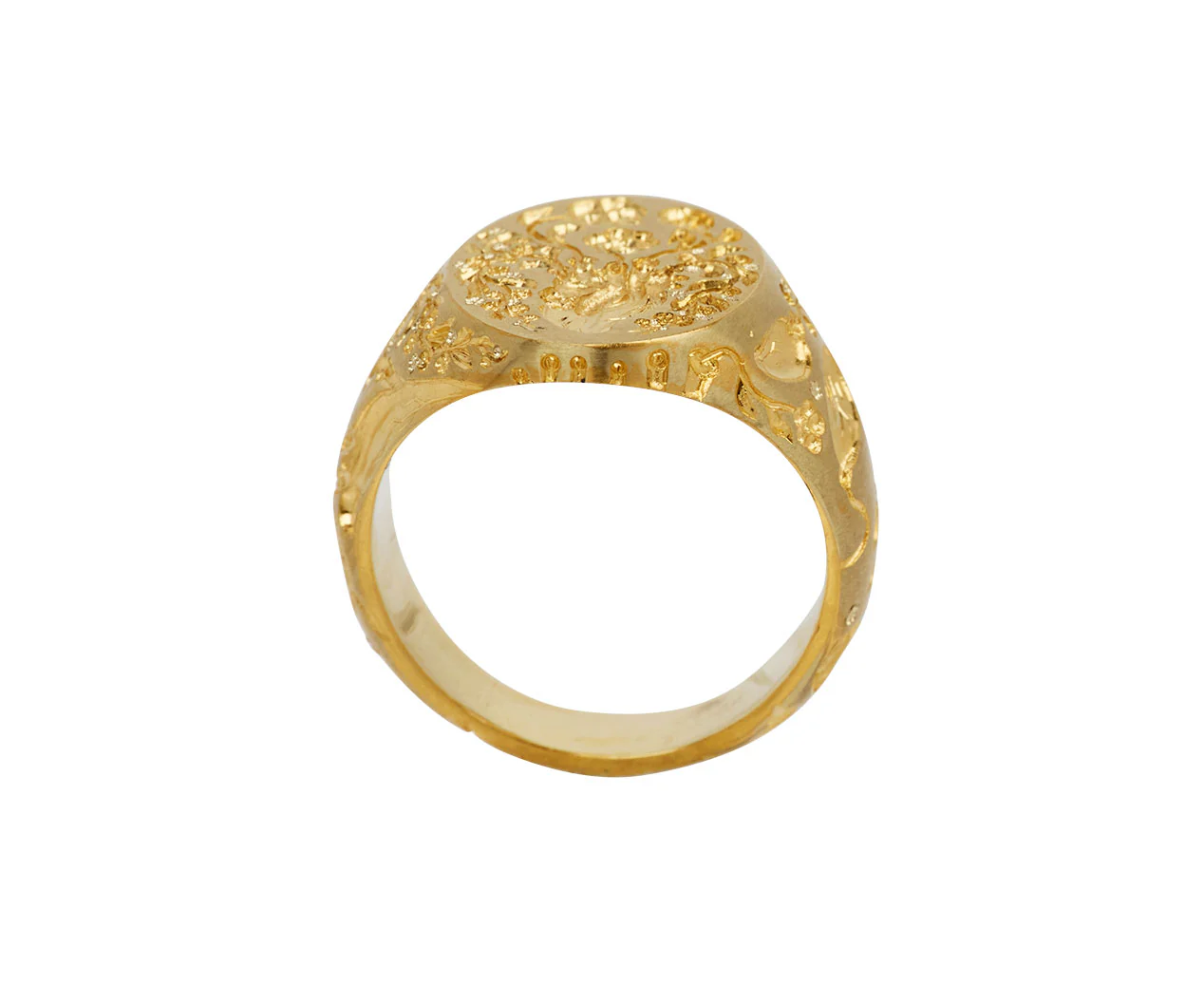 All Gold Heart Signet Ring - TWISTonline